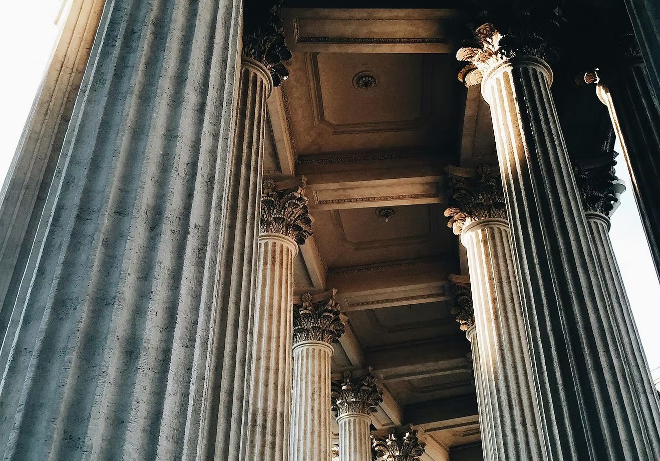 Classical columns of a public building